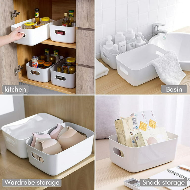 Bathroom Storage Bins Plastics Baskets Home Pantry Storage Box