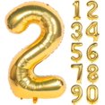 thumbnail image 1 of 40 Inch Gold Large Numbers 0-9 Birthday Party Decorations Helium Foil Mylar Big Number Balloon Digital 2, 1 of 4
