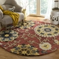 thumbnail image 2 of SAFAVIEH Blossom Danny Floral Wool Area Rug, Red/Multi, 4' x 4' Round, 2 of 5