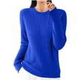 thumbnail image 1 of Dagugfen Hauts d'Automne pour Femmes Col Rond Manches Longues Tricot Confortable Couche de Base Thermique Chandail Décontracté, 1 of 3