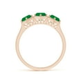 thumbnail image 2 of ANGARA Natural Aeon Art Deco Three Stone 1.35 ct Emerald Hexagonal Engagement Ring in 14K Rose Gold for Women (Size-5mm) | May Birthstone, Anniversary, Jewelry Gift for Women | Natural Emerald Ring, 2 of 10