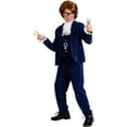 thumbnail image 2 of Kid's Deluxe Li'l 60's Swinger Costume, Boy's Blue Groovy Halloween Costume Large, 2 of 5