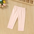 thumbnail image 2 of zbxnLI Baby Girls Capri Leggings 3/4 Pants Elastic Waist Cotton Cropped Leggings Little Girl Summer Pants, 2 of 3