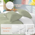 thumbnail image 2 of 3 Piece Sage Green Duvet Cover Set Queen Size, Microfiber Comforter/Quilt Cover with Corner Ties and 2 Pillowcases, Farmhouse Sage Green Decor All Season Soft Bedding with Zipper Closure, 2 of 8