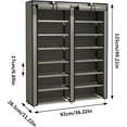 thumbnail image 2 of Double Row Shoe Rack Storage Organizer with Big Capacity, 7-Tier Shoe Cabinet, Grey, 2 of 6