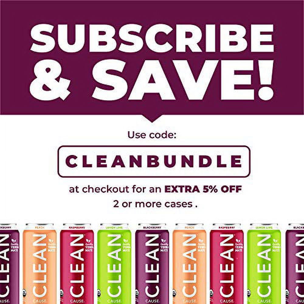 CLEAN Cause Sparkling Yerba Mate Blackberry 12pk/16oz