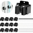 thumbnail image 1 of Matte Black Heavy-Duty Broom Rack Bulk, Space-Saving Stainless Steel Organizer For Broom, Mop Handles, And Tools, Perfect For Kitchen, Garage, And Home Spaces (Pack Of 12), 1 of 5