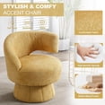 thumbnail image 4 of Swivel Barrel Chair Set of 2,Modern Velvet Accent Chair,Round Sofa Chair,Teddy Upholstered Comfy Armchair,Cozy Side Chair for Living Room,Bedroom,Office,Waiting Room (Yellow Left Right), 4 of 18