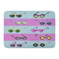 thumbnail image 1 of YUSDECOR Green Sticker Black Bit Pixel Sunglasses Color Pattern Blue Geek Pink Thug Rug Doormat Bath Mat 23.6x15.7 inch, 1 of 1