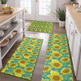 thumbnail image 2 of Blue Yellow Sunflower Pattern Kitchen Rugs Sets Of 3,Kitchen Runner Rugs Non Skid Washable,Decorative Kitchen Floor Mats for Kitchen,Sink,Laundry,17"x30"+ 17"x47" + 17"x59", 2 of 6