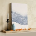 thumbnail image 3 of Abstract Wave Canvas Wall Art for Living Room Bedroom Bathroom, Minimalist Blue Pointillism Dots Textural Curve Lines Canvas Art Wall Decor, Artwork for Walls Home Office Decor, 8"x12", 3 of 9