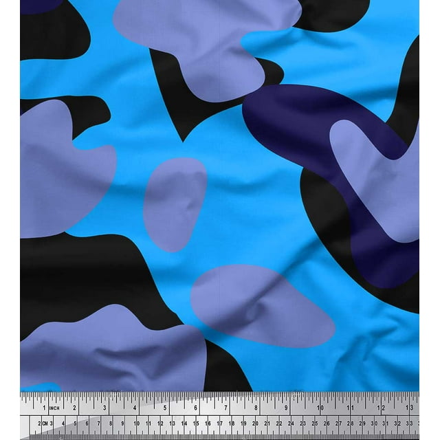 Soimoi Viscose Chiffon Fabric Two Tone With White Camouflage Print Sewing Fabric Yard 42 Inch Wide
