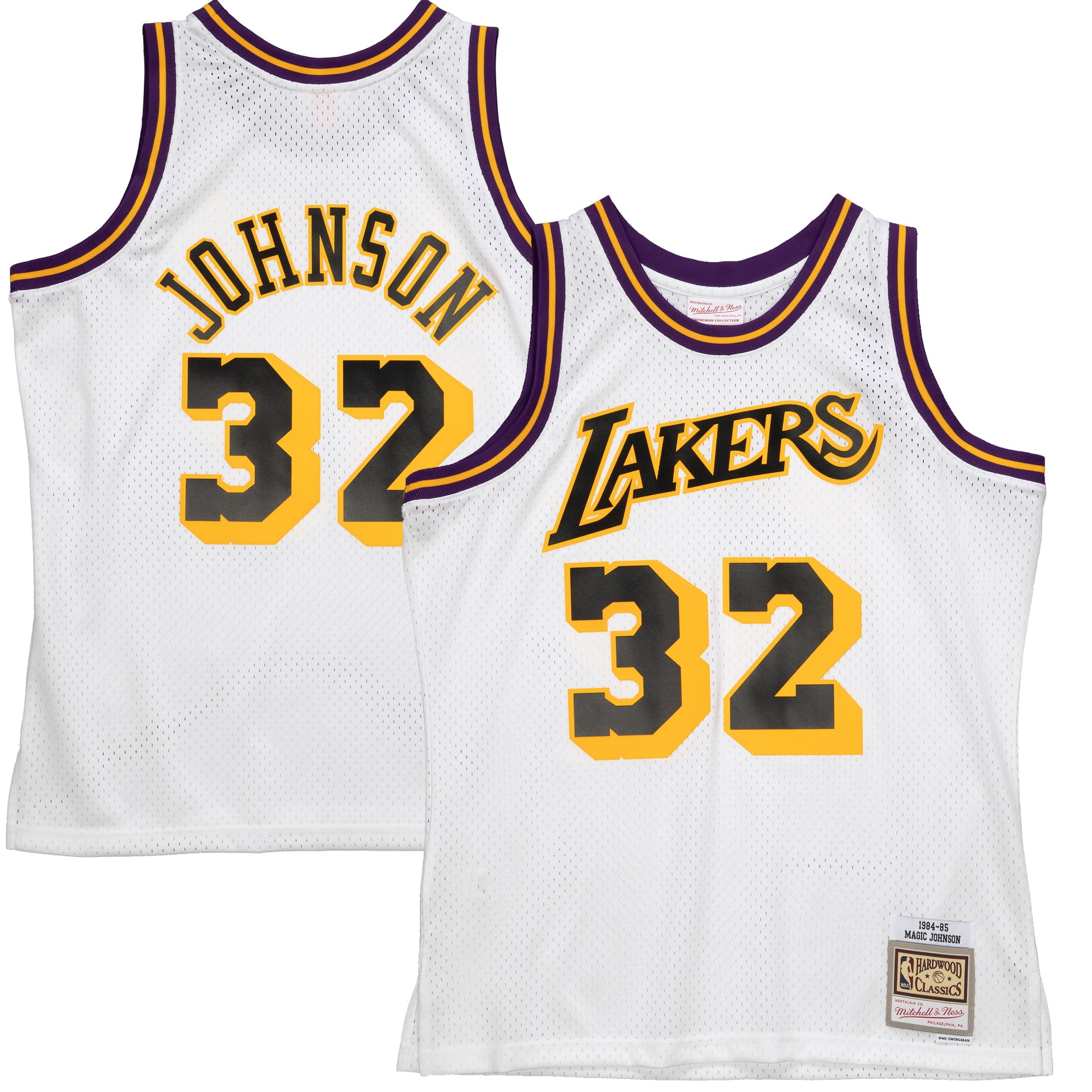 1988-89 Magic Johnson Los Angeles Lakers (MVP Season) Game Worn Home Jersey  with Black Armband Worn in Playoffs (MEARS) - SOLD - SCP AUCTIONS