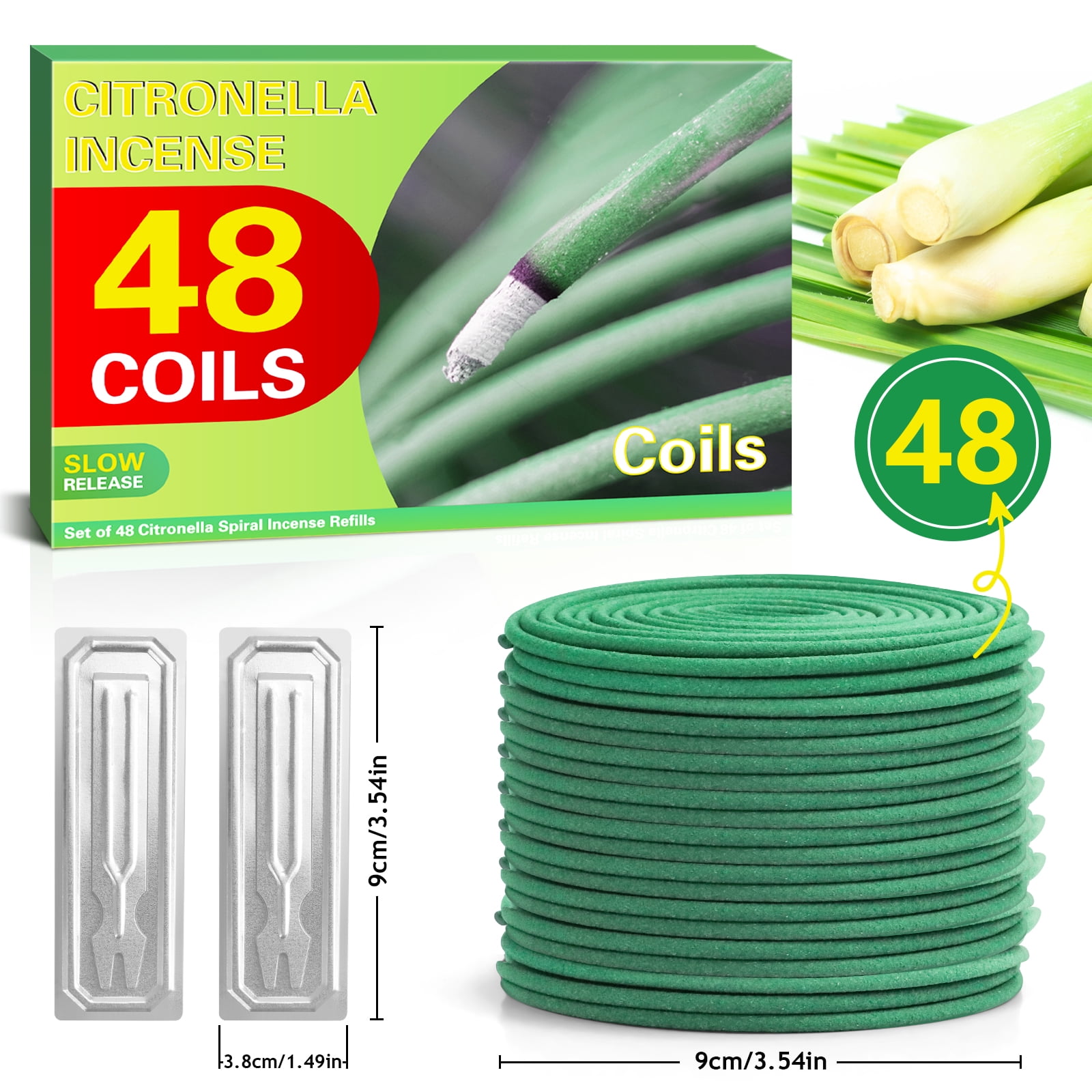 LA BELLEFÉE Citronella Incense coils, Made from Natural Plants, Suitable for Outdoors, Indoors, by The Pool, in The Yard, 48 coils