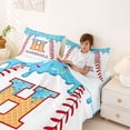 thumbnail image 3 of jejeloiu Letter H Print Bed Sheets,White Blue Red King Sheets For Girls Women 4-Piece, 3 of 6