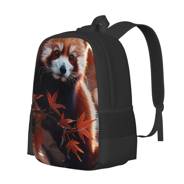 Balery Red Panda Autumn Branches Mochila para hombre y mujer - Tela Oxford 600D resistente - Gran capacidad, resistente al agua, ideal para la escuela, viajes y senderismo