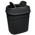 thumbnail image 4 of Bath Bliss 2 Pack 9.5 Liter Plastic Sailor Knot Swing Top Waste Bin in Matte Black, 4 of 6