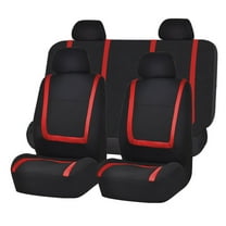 FH Group Universal Fit Cloth Car Seat Covers for SUV - Solid Bench w/ Steering Wheel Cover
