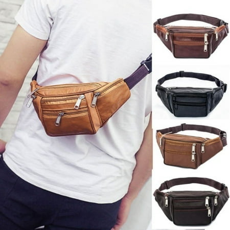 Unisex Leather Waist Belt Bag Travel Convenient Pouch | Walmart Canada