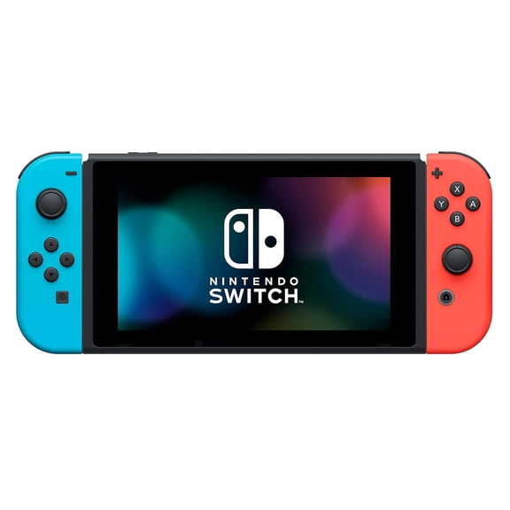 Restored Nintendo Switch OLED Model w/ Neon Red & Neon Blue Joy-Con (Refurbished)
