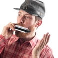 thumbnail image 4 of OULII 1Pc 10-Hole Blues Harmonica Metal Music Instrument Portable Silver for Music Lover, 4 of 7