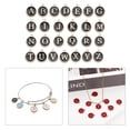 thumbnail image 2 of 26 piezas de dijes de esmalte hechos a mano con letras del alfabeto para hacer collares DIY Negro, 2 of 9