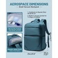 thumbnail image 3 of Air Seal Travel Backpack Vacuum Compression Backpack with Pump, Small Carry on Vacpack for Traveling Airline Approved, Waterproof 14inch Laptop Backpack Airback Peacock Blue, 3 of 8