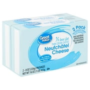 Great Value Neufchatel Cheese, 8 oz, 2 Pack