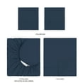 thumbnail image 6 of Mainstays Super Soft Brushed Microfiber Bed Sheet Set, Navy Blue, Full, 4 Piece, 6 of 13