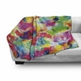 thumbnail image 3 of Pastel Soft Flannel Fleece Throw Blanket, Oil Painting Style Abstract Watercolors Brushstrokes Mottled Messy Vibrant Print, Cozy Plush for Indoor and Outdoor Use, 50" x 60", Multicolor, by Ambesonne, 3 of 6