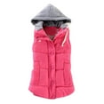 thumbnail image 3 of JIKNTTR Women Jacket Casual Slim Sleeveless Quilted Removable Hooded Winter Vest Coat Womens Casual Versatile Coats, 3 of 5