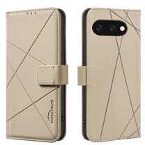 Allytechgroup Case for Google Pixel 9A with Credit Card Slot, RFID Blocking PU Leather Slim Stand Wallet Flip Case Shockproof Full Body Cover Bumper for Google Pixel 9A, Beige