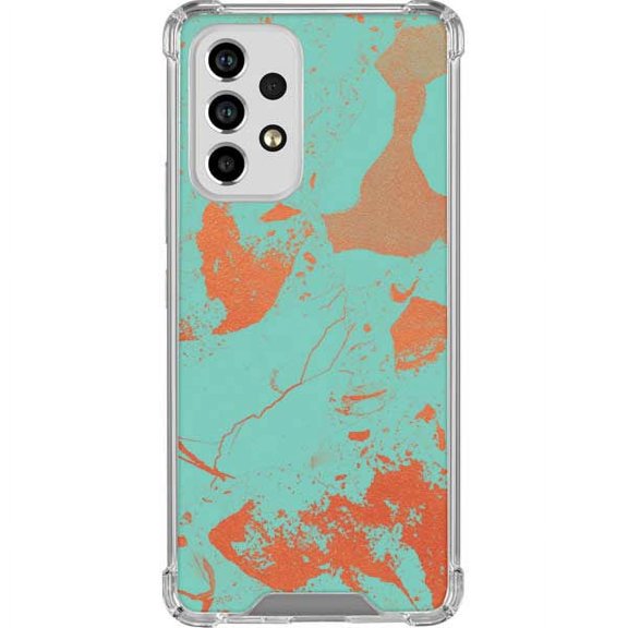 Skinit Marble Turquoise and Orange Marble Galaxy A33 5G Clear Case