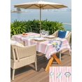 thumbnail image 5 of Outdoor Tablecloth with Umbrella Hole for Patio/Picnic/Party/Camping, Pink Shell Coastal Waterproof Table Cloth Rectangle Table Cover Washable, Summer Beach Conch Ocean Striped (54"x 80"), 5 of 9