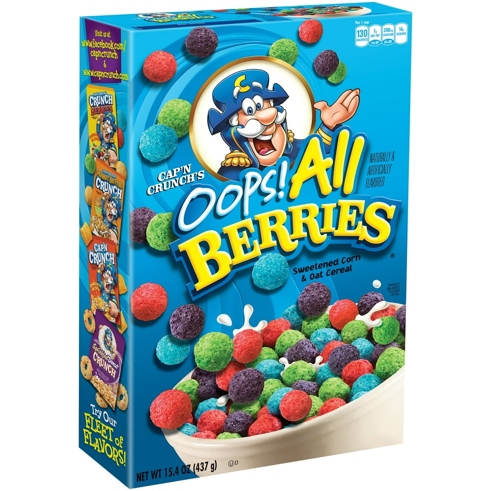 Cap'n Crunch Breakfast Cereal, Oops! All Berries, 15.4 oz. Box