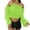 Green, variant on Women Solid One Shoulder Collar Long Sleeve Blouse with Ruffle Trim Elegant Casual Long XL Size Red