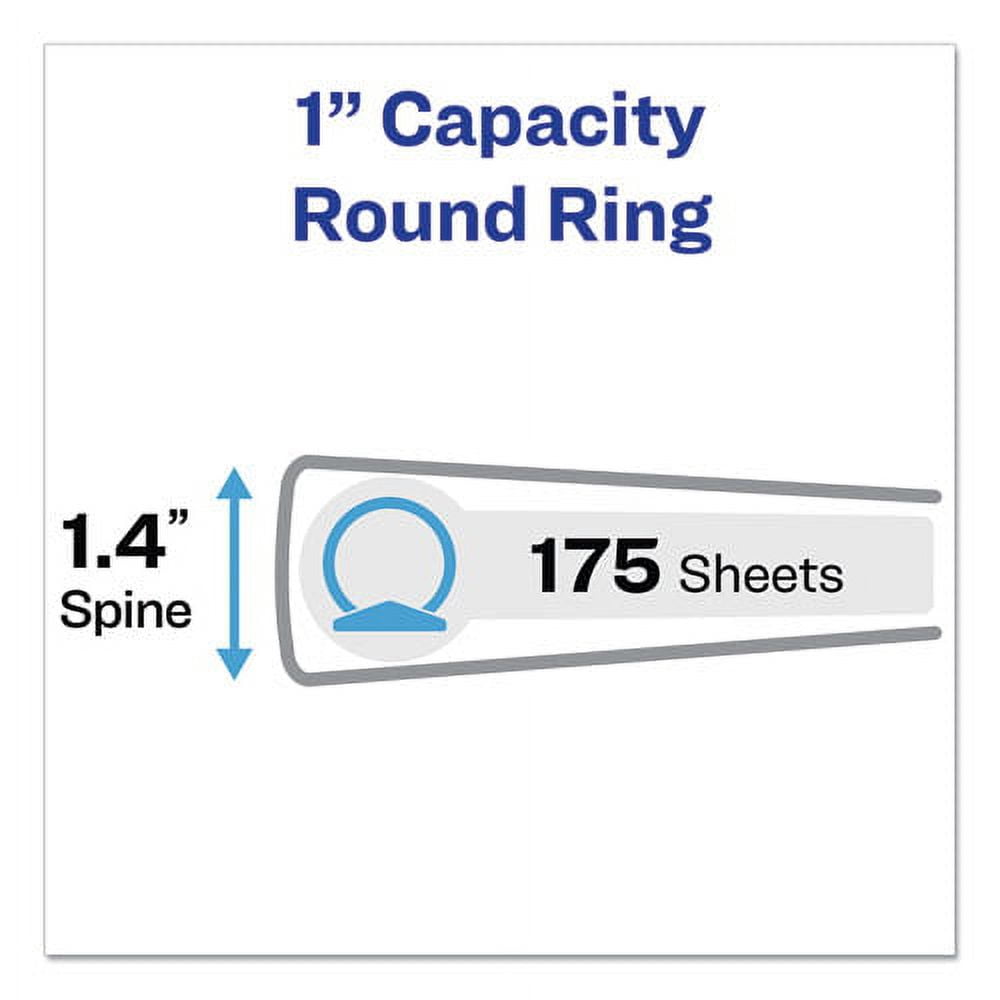 "Economy View Binder With Round Rings , 3 Rings, 1"" Capacity, 11 X 8.5, White, (5711) | Bundle of 2 Each"