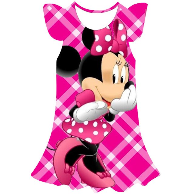 Niñas Mickey Minnie vestido dibujos animados ratón princesa vestido niños disfraz 3D Mickey Fancy 1-10 años cumpleaños fiesta vestido niño ropa 10T Gao Jinjia LED