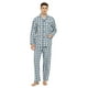 thumbnail image 1 of GLOBAL S S Conjunto de Pijama de Tejido Liso de Manga Larga para Hombre, Ropa de Dormir de Algodón, Ropa de Dormir Cómoda, Elegante a Cuadros Grise, 1 of 7