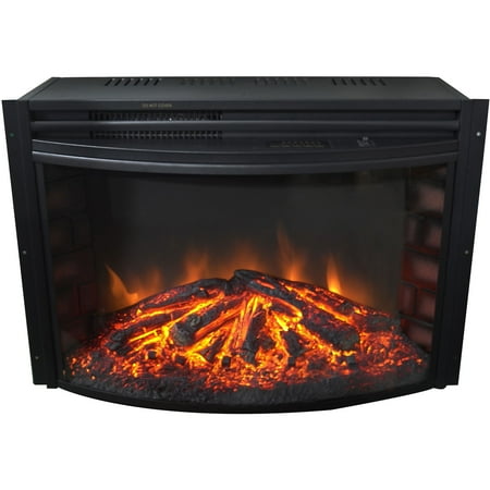 fireplace electric insert cambridge remote control inserts curved freestanding btu inch depot homedepot fireplaces 1blk