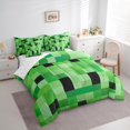 thumbnail image 3 of Feelyou Pixel Grid Miners Twin Bedding Sets 7-Piece, Cartoon Gaming Gamer Bedding Comforter Set, Teens Kids Boys Girls Reversible Sheet Sets, Lightweight Room Decor, 3 of 8