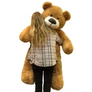 55 Inch Giant Teddy Bear Love Heart on Chest, Tan Soft New Big Plush Teddybear