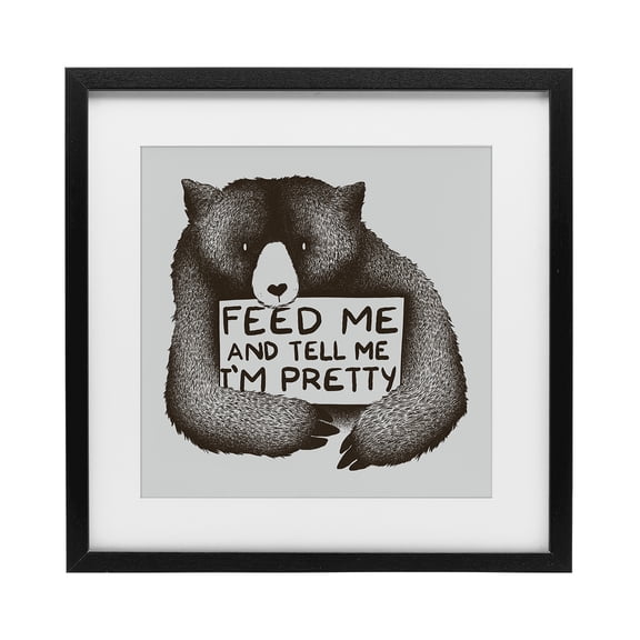 Stupell Industries Feed & Tell Me I'm Pretty Black Framed Print Under Glass, design by Tobe Fonseca