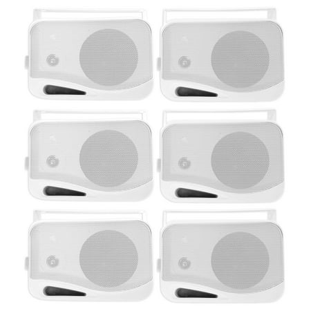 (6) Rockville HP4S-8 4 Outdoor/Indoor Home Theater Speakers w/ Swivel Brackets