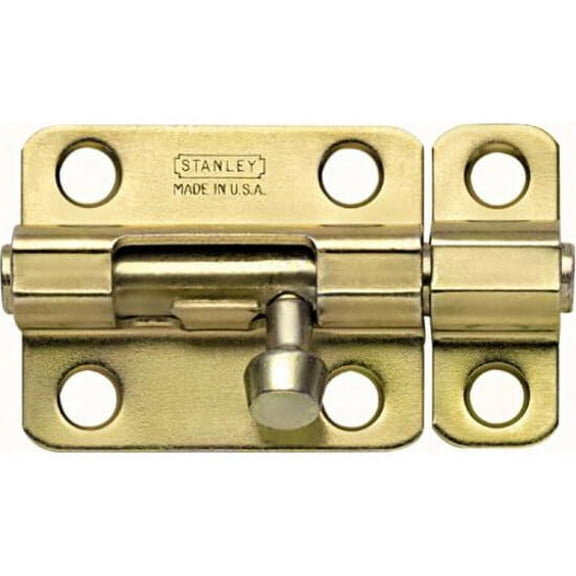 Stanley Hardware S757-802 CD1078 Barrel Bolt in Satin Brass Tone