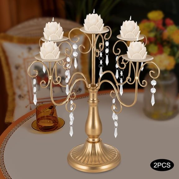 2 Pieces Vintage Candle Holder  for weddings, home decor, birthdays, engagements, anniversaries, Thanksgiving, Christmas, Vintage Candle Holder, 5-Arm Candle Holder