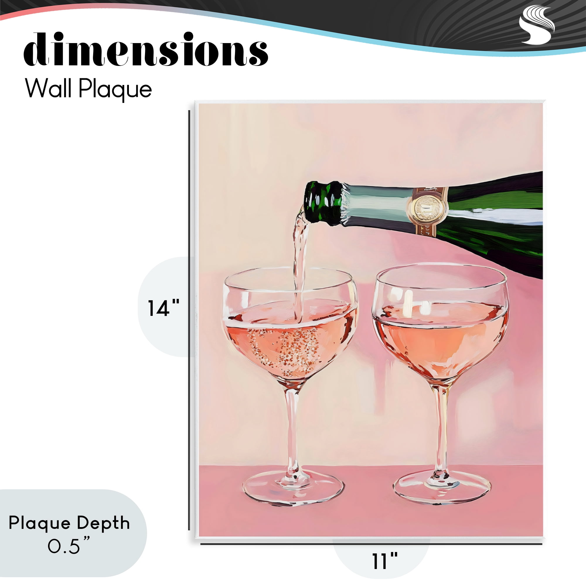 Stupell Industries Pink Champagne Toast for Two Wall Plaque Art, design by The Prints Vibe