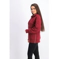 thumbnail image 2 of IDEOLOGY Womens Maroon Zippered Herringbone Long Sleeve Hooded Hoodie Sweater M, 2 of 3