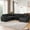 Black, variant on Euroco Oversized Sectional Sofa 115.3" U-Shaped Sofa with a Chaise Lounge and Three Soft Throw Pillows for Living Room, Light Gray