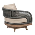thumbnail image 4 of Kimi 33 Inch Outdoor Patio Swivel Accent Chair- Olefin- Gray Woven Rope, 4 of 5